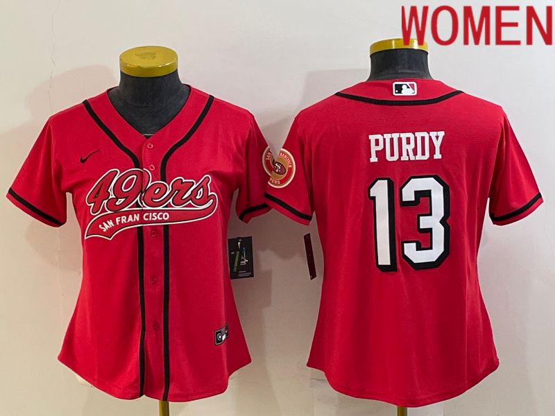 Women San Francisco 49ers #13 Purdy Red Nike Co branded NFL Jerseys1->women nfl jersey->Women Jersey